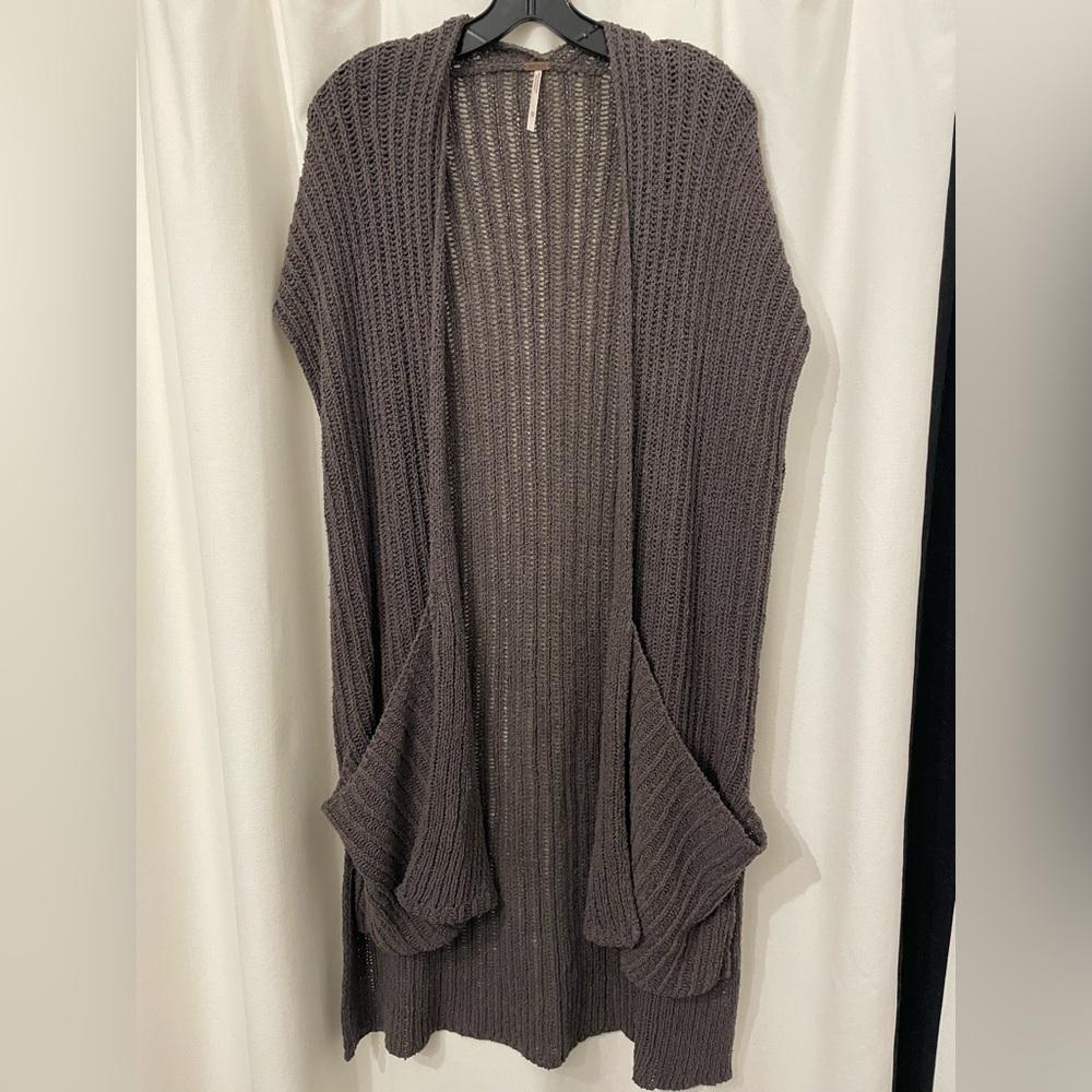 Free People Long Sleeveless Cardigan